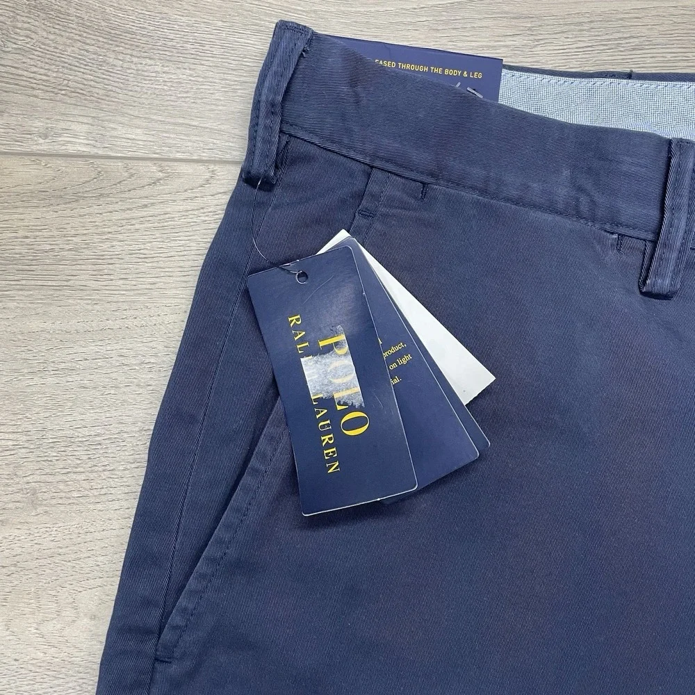 NWT Polo Ralph Lauren Classic Fit Blue Chino Shorts Men Sz 40 Prep Casual